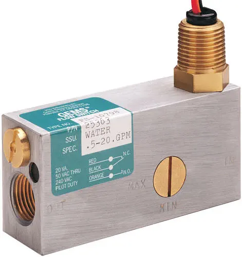Externally Adjustable Piston Flow Switch for Coolant and Lubricant, up to 1000 psig | Gems Sensors