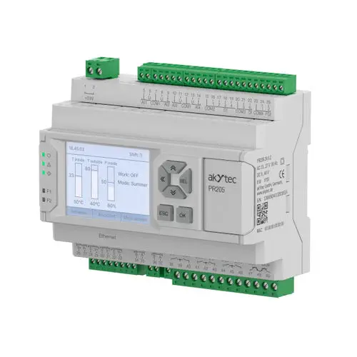 akYtec PR205 Compact PLC with 2.4" Color Graphic Display, Ethernet & Modbus