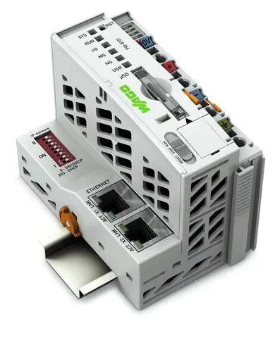 WAGO PFC100 Compact PLC with Linux RTOS, CODESYS, 2 x Ethernet, and Advanced Security