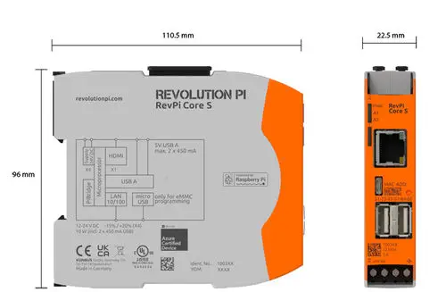 RevPi Core Industrial Raspberry Pi PLC with CM4S and PiBridge I/O Expansion