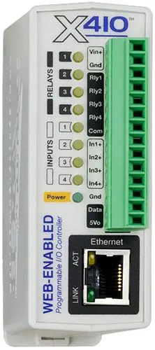 Xytronix X-410 4-I Programmable Controller with No-Code Task Builder and Peer-to-Peer 100 I/O