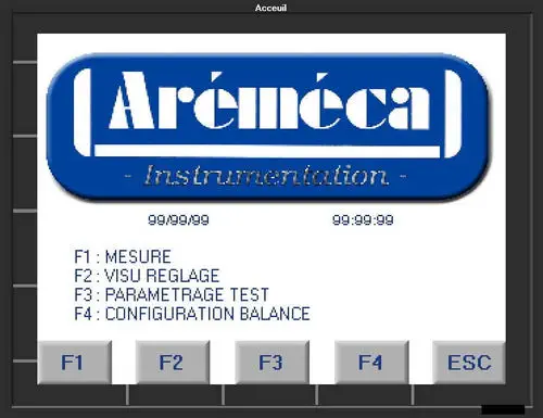 AREMECA Calibration PLC for Dead Weight Testers with Touch Screen and Excel Data Export
