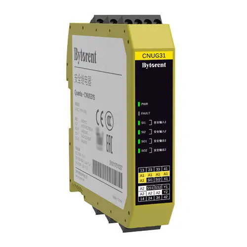 Bytorent Quanta-CNUG31S Emergency Stop Safety Relay with 3NO 1NC Contacts and PL e / SIL CL3
