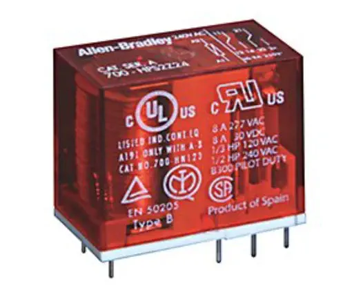Allen-Bradley 700-HPS Emergency Stop Safety Relay with Mechanically Linked Contacts, EN 50205 Type B, 8A DPDT