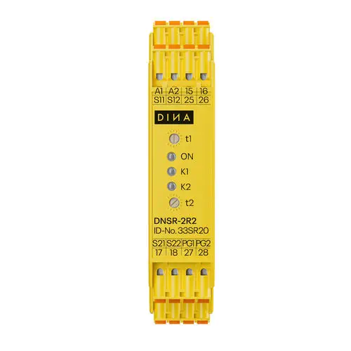 DINA Elektronik SAFEONE DNSR-2R2 Emergency Stop and Time Delay Safety Relay, PL d / Cat. 3