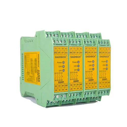 DADI QSRN Emergency Stop Safety Relay, PLe / Cat. 4 / SIL 3, 3 NO + 1 NC, for Light Curtains & Two-Hand Controls