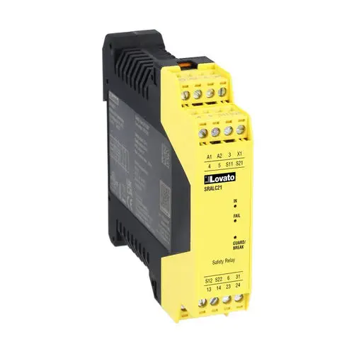 LOVATO Electric SR Series Two-Hand Control Safety Relay, PLe / Cat. 4 / SIL 3, 2NO+1PNP, 24VDC