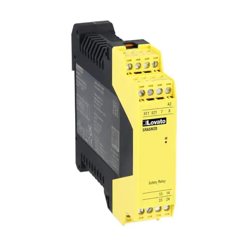 LOVATO Electric SR Series Two-Hand Control Safety Relay, PLe / Cat. 4 / SIL 3, 2NO+1PNP, 24VDC