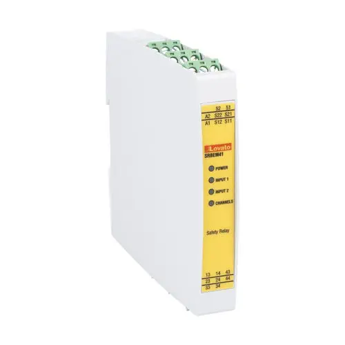 LOVATO Electric SR Series Two-Hand Control Safety Relay, PLe / Cat. 4 / SIL 3, 2NO+1PNP, 24VDC