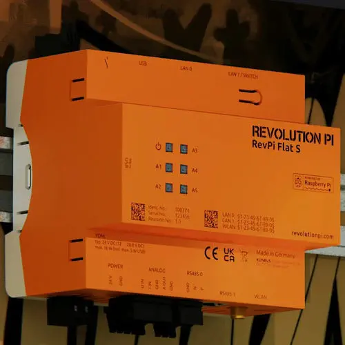 KUNBUS RevPi Flat S DIN Rail PLC, Based on Raspberry Pi CM4S, 4×Ethernet, 2×RS485