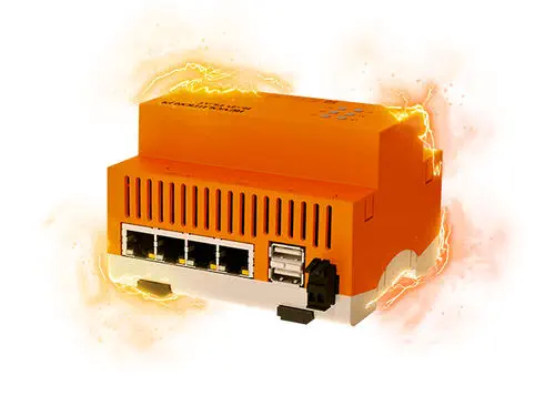 KUNBUS RevPi Flat S DIN Rail PLC, Based on Raspberry Pi CM4S, 4×Ethernet, 2×RS485