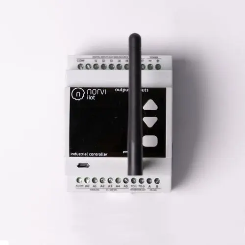 NORVI GSM-AE07 Programmable Controller with 7DI/5Relay or 4DI/4Transistor, WiFi, RS485, DIN Rail