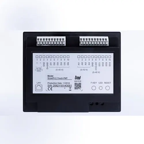 TCI PMT Box PLC with HTML5 Web Programming, 6DI/4DO/4AI, Cloud Remote Control, DIN Rail