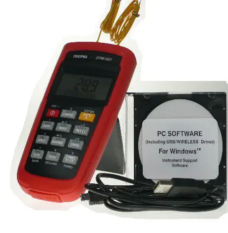 DTM-507 Digital Temperature Controller &amp; Dual Thermocouple Data Logger, Tecpel