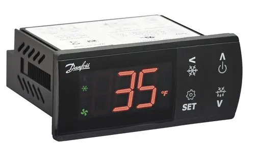DANFOSS ERC Refrigeration Temperature Controller, 3-Relay, NTC/PTC/Pt1000, Defrost Management, 115/230V