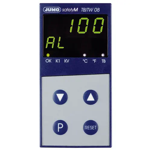 JUMO safetyM TB/TW08 Programmable Temperature Limiter/Monitor, DIN EN 14597, -200~850°C