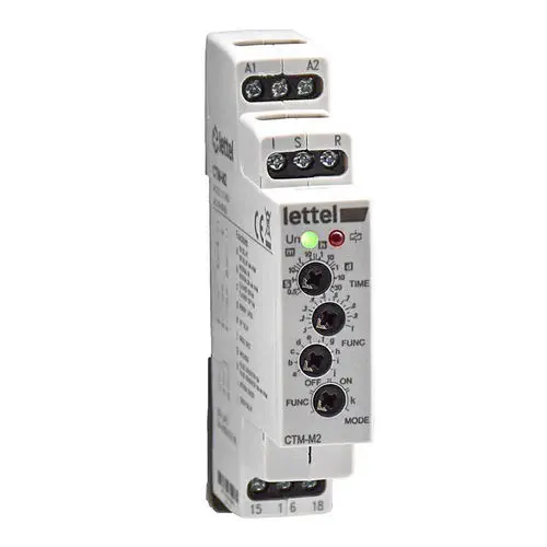 Lettel CTM-M2 Multifunction Timer Module, 10 Functions, 12-240V AC/DC, 0.1s–10 Days