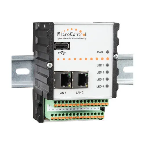 MicroControl µMIC.200 | Linux Automation Controller, CANopen, Node-RED, DIN Rail