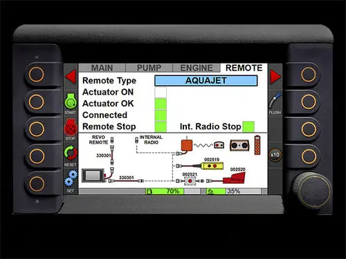 Aquajet REVO 3.0 Digital Control and Monitoring System for High-Pressure Hydrodemolition Pump Units