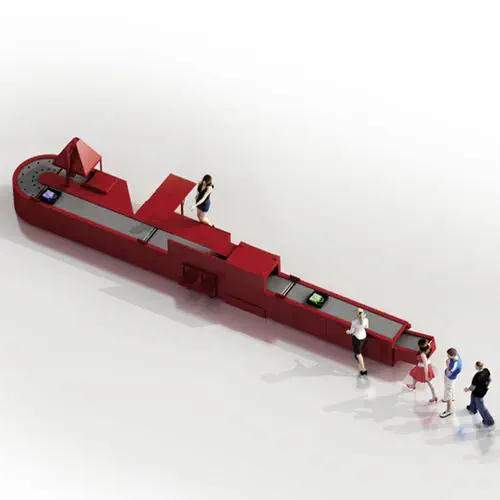 Motion06 HBC Automated Hand Baggage Screening Conveyor System for Airport Security Checkpoints