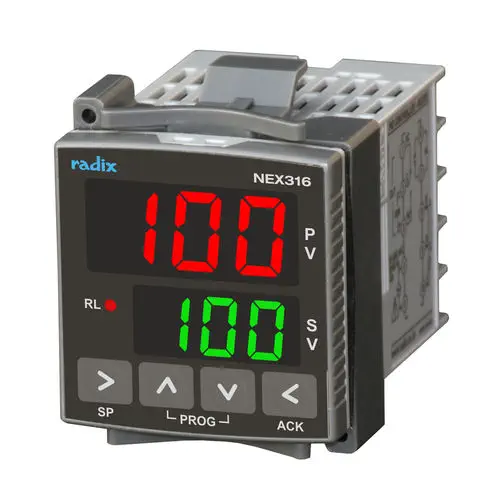 48×48 mm PID Temperature Controller with Dual Display | Radix NEX316