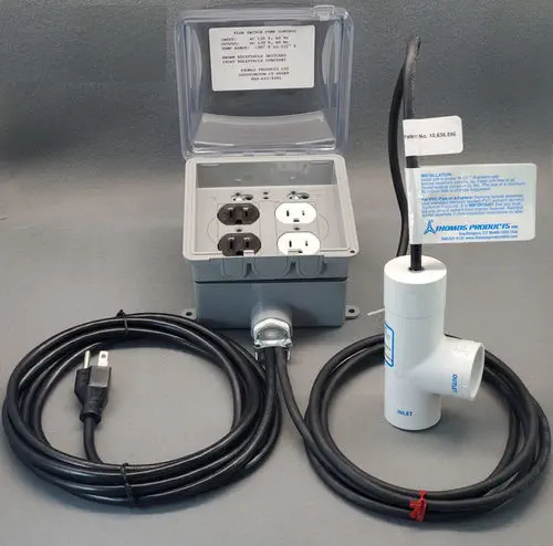 Flow-Switch Pump Controller, 120VAC/10A, 1/2 HP, 4 Outlets | Thomas Products 1804W