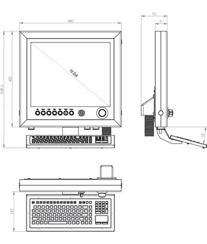 isel Germany IOP-19 CNC Operator Panel with Integrated Machine Controls