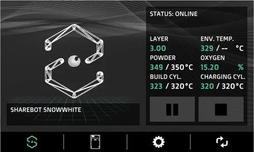 SHAREBOT Snowwhite 2 HT High-Temperature SLS 3D Printer with 350°C Build Chamber
