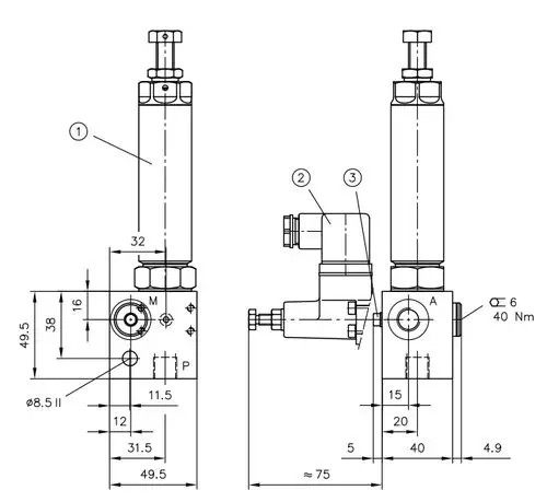 HAWE CDK Series Direct-Acting Pressure Reducing Cartridge Valve to 500 bar