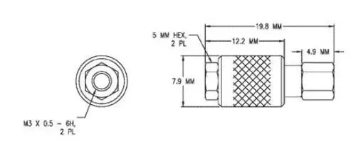 Beswick M3SV-N Ultra-Miniature M3 Threaded Slide Sleeve Valve for Gas and Liquid
