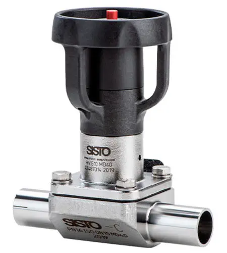 SISTO Armaturen C 2/2 Aseptic Stainless Steel Diaphragm Valve with Chambered Seal