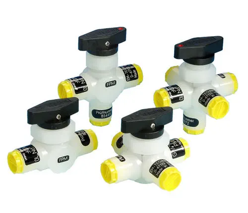 M&amp;C TechGroup 2L/PV-1 PVDF Manual 2-Way Ball Valve for Gas Sampling Systems