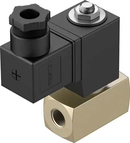 Festo VZWD Direct-Operated Poppet Solenoid Valve for Water and Neutral Fluids, 0–90 bar