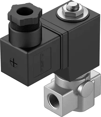 Festo VZWD Direct-Operated Poppet Solenoid Valve for Water and Neutral Fluids, 0–90 bar