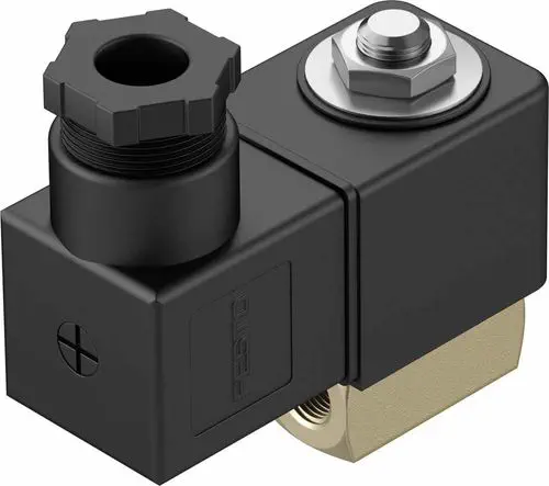 Festo VZWD Direct-Operated Poppet Solenoid Valve for Water and Neutral Fluids, 0–90 bar