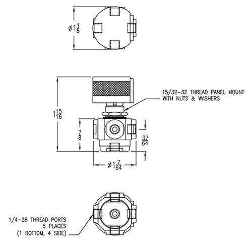 Beswick MBV.P.-3. Miniature Multiport Selector Ball Valve
