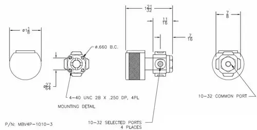 Beswick MBV.P.-3. Miniature Multiport Selector Ball Valve