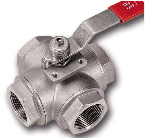 Schwer Fittings A-4BVG Manual 4-Way Stainless Steel Ball Valve for Gas Distribution