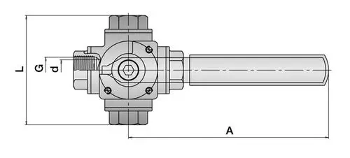 Schwer Fittings A-4BVG Manual 4-Way Stainless Steel Ball Valve for Gas Distribution