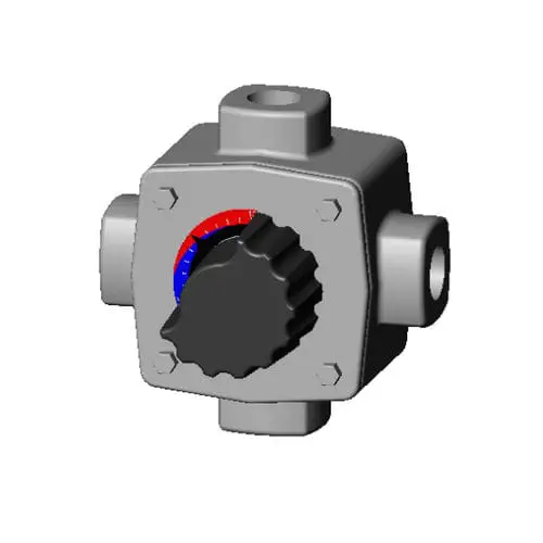 TECOFI BM3102 Manual 4-Way Cast Iron Mixing Valve with Female BSP Connections