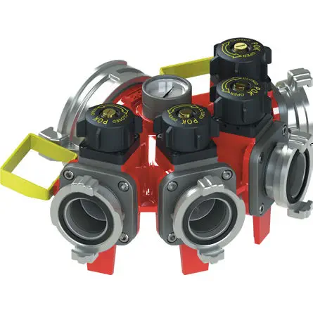 POK Quadripok 4-Way Ball Valve Water Divider with Manual Control, PN16