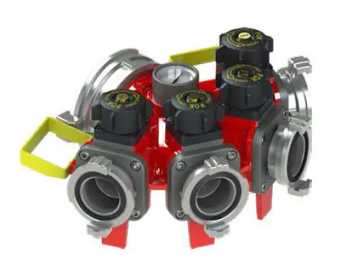 POK Quadripok 4-Way Ball Valve Water Divider with Manual Control, PN16