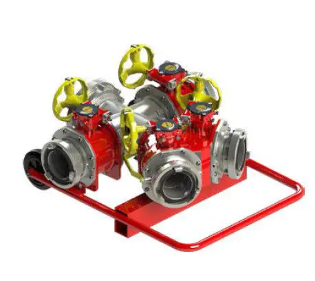 POK Quadripok 4-Way Ball Valve Water Divider with Manual Control, PN16