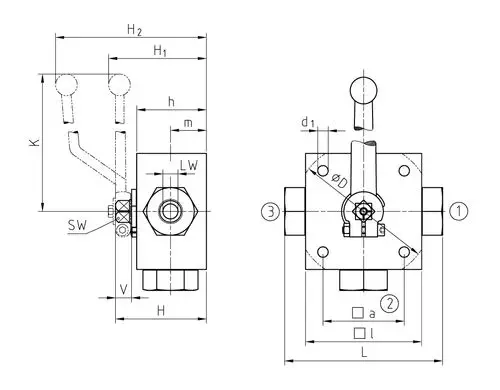 MHA ZENTGRAF 3KH High-Pressure 3-Way Steel Ball Valve with Female NPT Connections