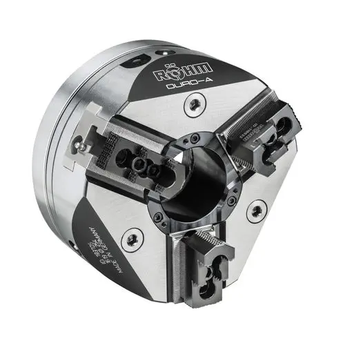 RÖHM DURO-A 3-Jaw Wedge-Hook Power Chuck with Through-Hole for CNC Lathes
