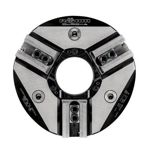 RÖHM DURO-A 3-Jaw Wedge-Hook Power Chuck with Through-Hole for CNC Lathes