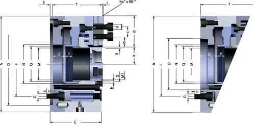 RÖHM DURO-A 3-Jaw Wedge-Hook Power Chuck with Through-Hole for CNC Lathes