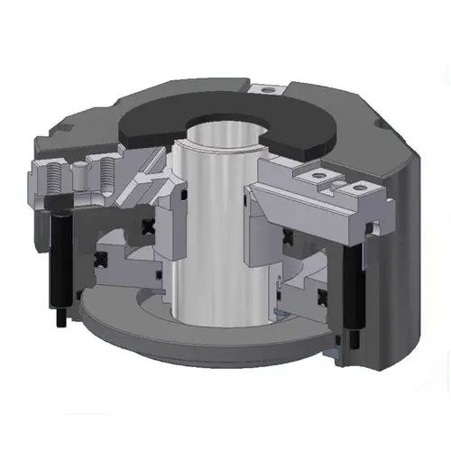 OMIL MFA Pneumatic 3-Jaw Self-Centering Power Chuck with 60.5 mm Through-Bore
