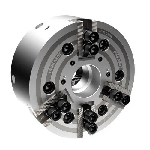 Forkardt Hardinge 2/3QLC Wedge Hook Power Chuck for CNC Lathes, 2-Jaw and 3-Jaw Options