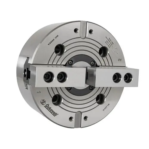 Ozkayali CHS 2-Jaw Open-Center Power Chuck with Alloy Steel Body